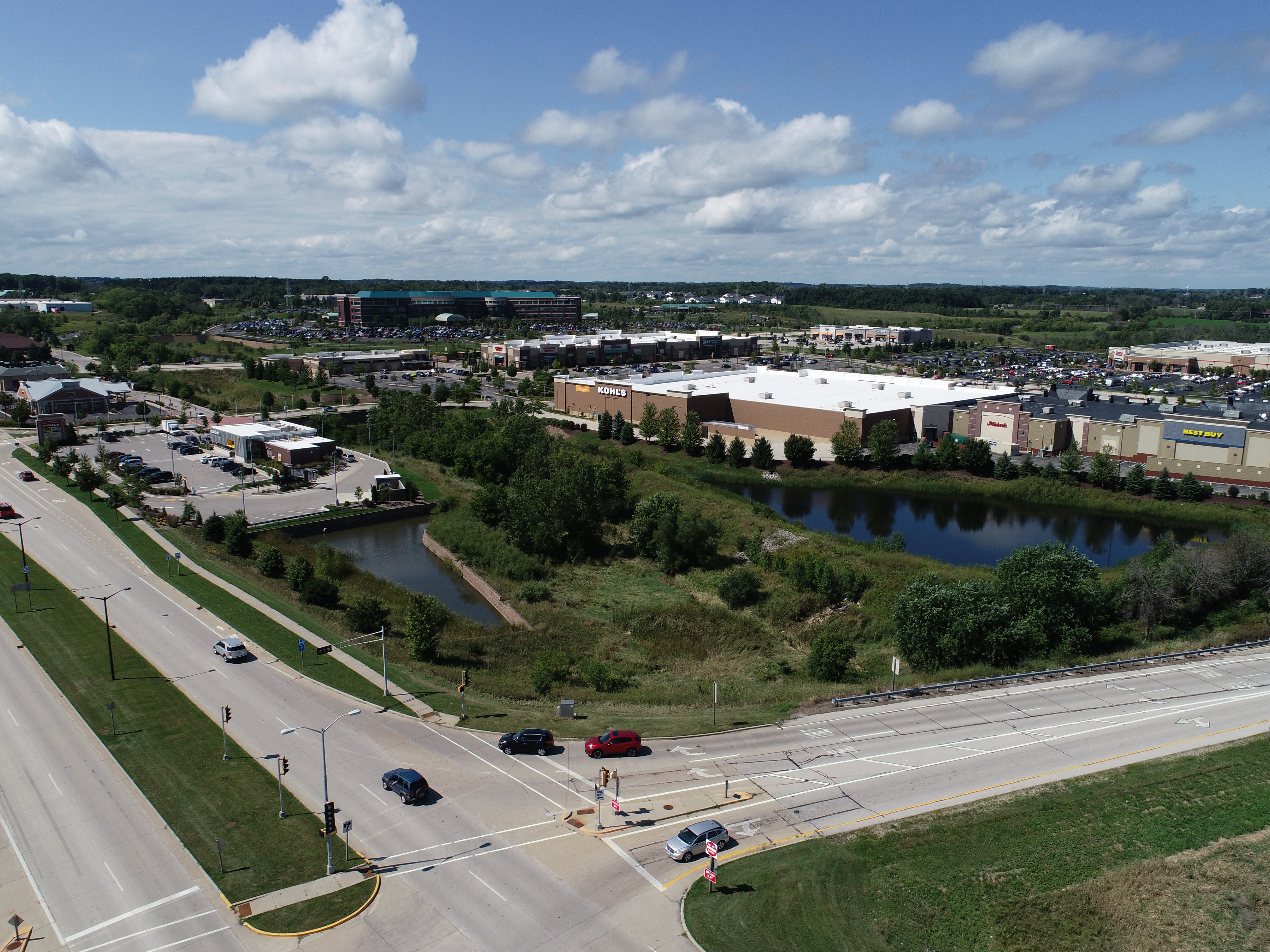 Arial View of Grafton Commons Shopping Center, Grafton, WI